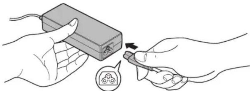 TOSHIBA Satellite Pro R830 - Verbinden Sie das Netzkabel mit dem Netzadapter. - 2