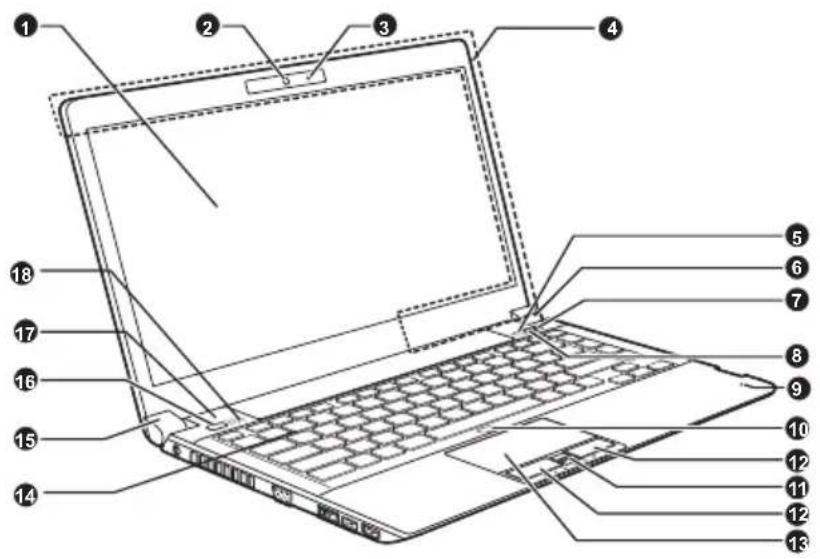 TOSHIBA Satellite Pro R840 - Vorderseite mit geöffnetem Bildschirm (R830) - 1