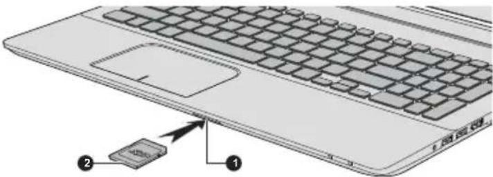TOSHIBA Satellite Pro L50Dt-B - Einsetzen von Speichermedien - 1