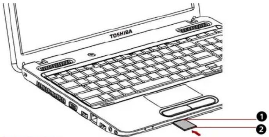 TOSHIBA Satellite Pro C650D - Einsetzen von Speichermedien - 1