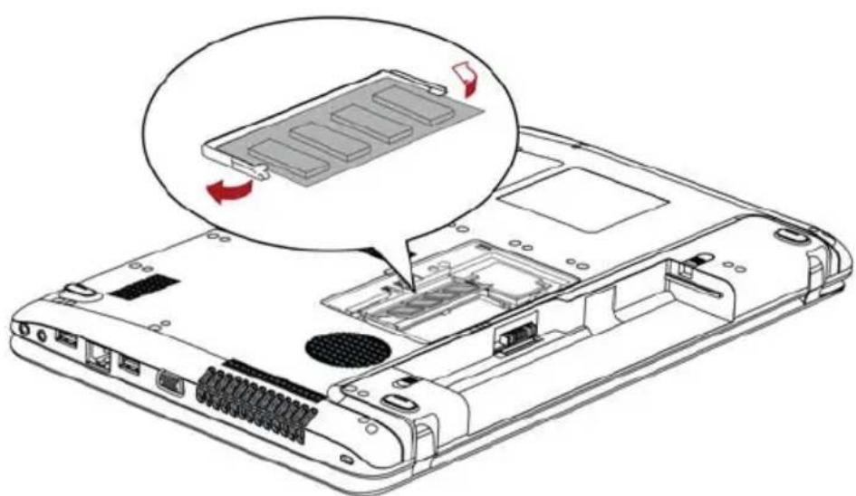 TOSHIBA Satellite Pro C650D - Entfernen von Speichermodulen - 3