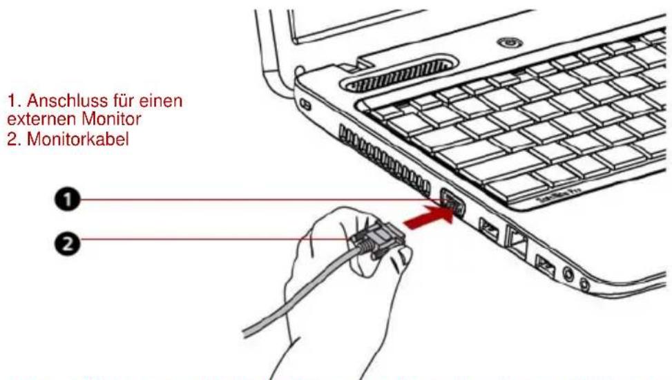 TOSHIBA Satellite Pro C650D - Monitorkabel anschließen - 1