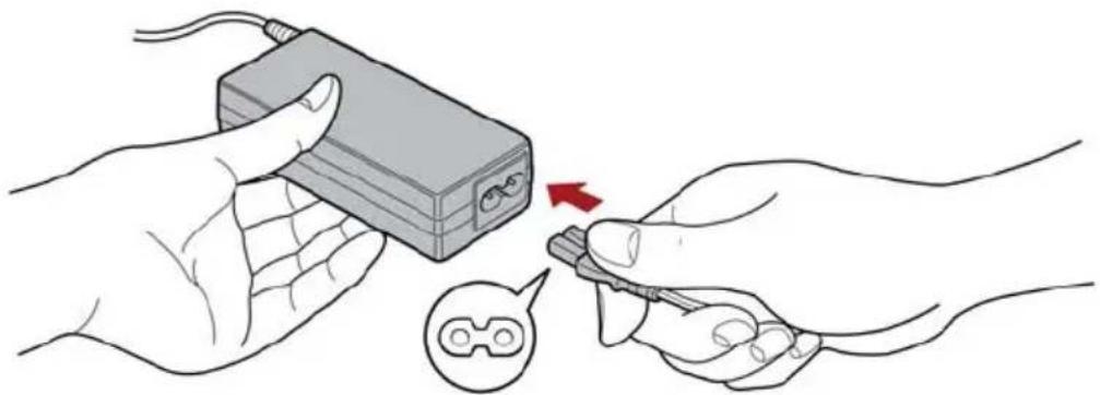 TOSHIBA Satellite Pro C650D - Anschließen des Netzadapters - 2