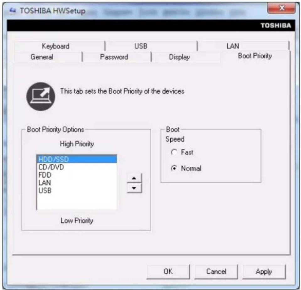 TOSHIBA Satellite Pro C650D - Bootreihenfolge - 1