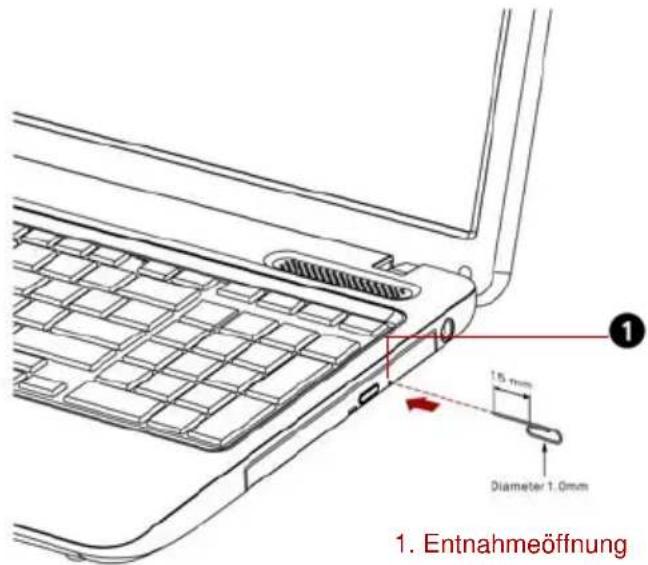 TOSHIBA Satellite Pro C650D - Einlegen von Discs - 2