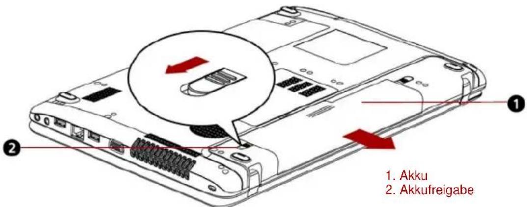 TOSHIBA Satellite Pro C650D - Herausnehmen des Akkus - 3