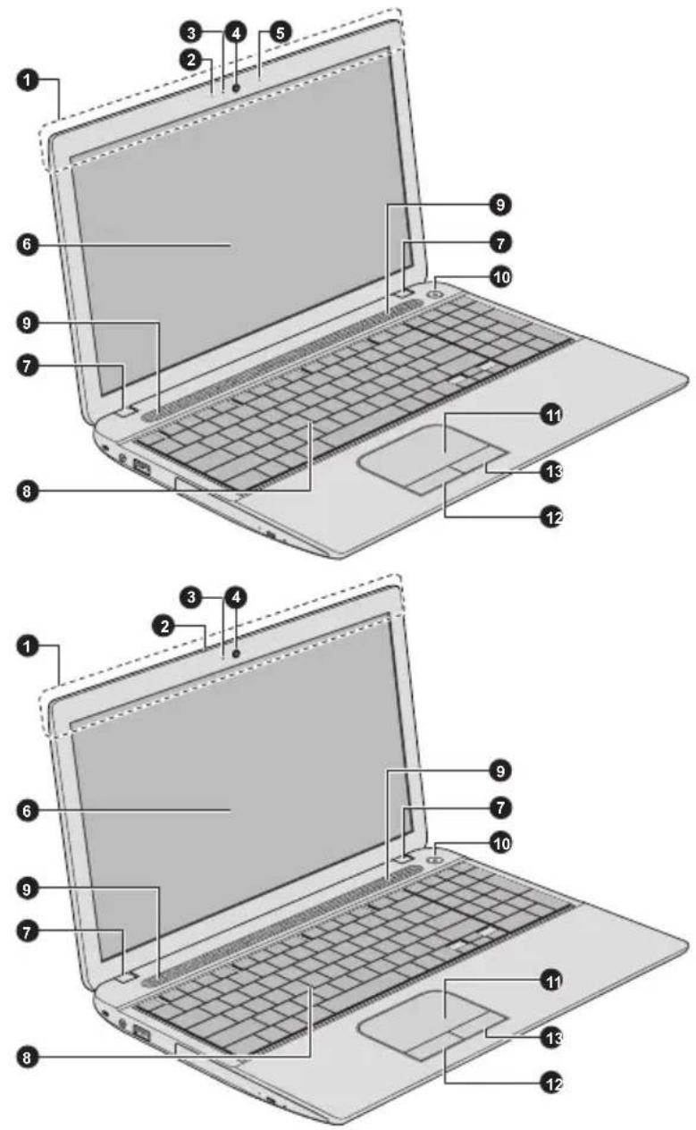 TOSHIBA Satellite PRO C50T-A - Vorderseite mit geöffnetem Bildschirm - 1
