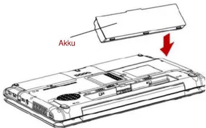 TOSHIBA Satellite Pro A300D - Installieren des Akkus - 2
