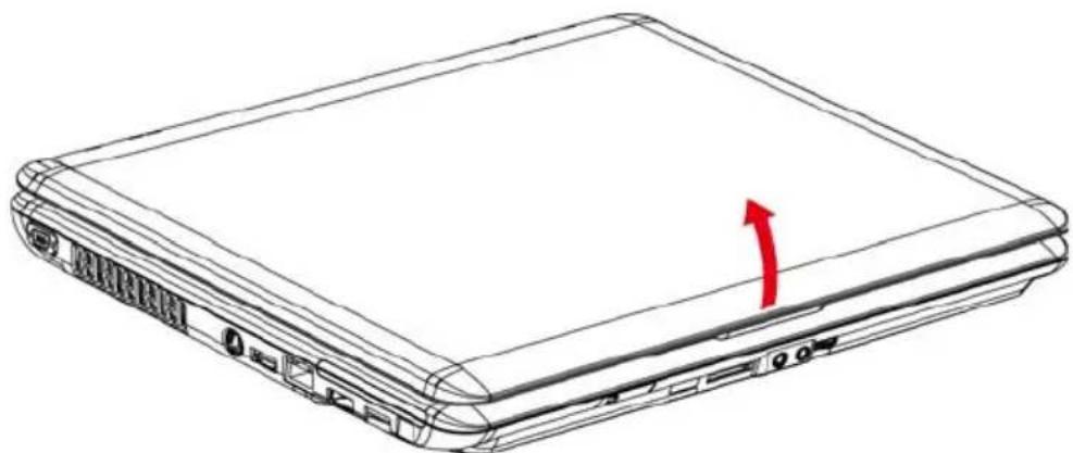 TOSHIBA Satellite Pro A300D - Öffnen des Bildschirms - 2
