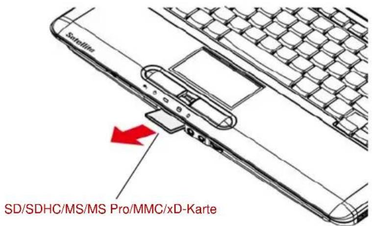 TOSHIBA Satellite Pro A300D - SD/SDHC/MS/MS Pro/MMC/xD-Karten entfernen - 1
