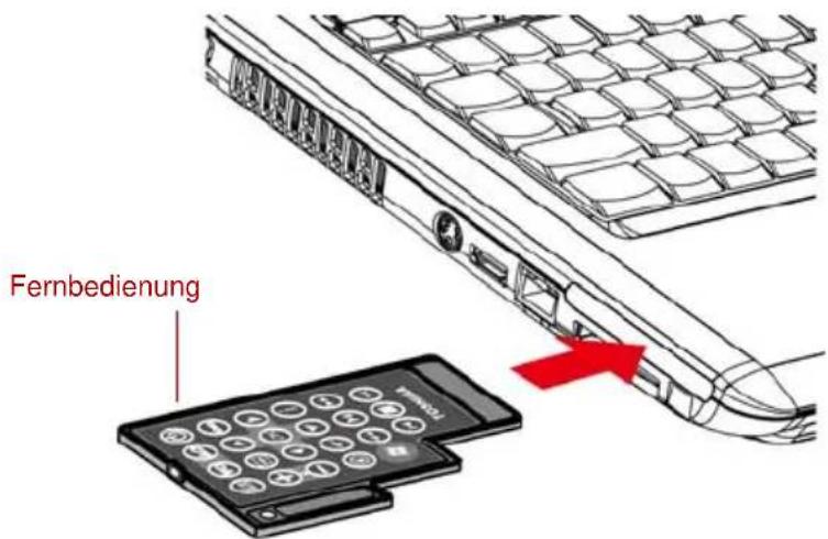 TOSHIBA Satellite Pro A300D - Einsetzen einer Fernbedienung - 1
