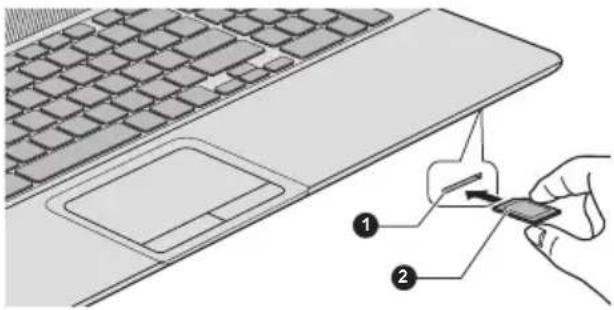 TOSHIBA Satellite L870D - Einsetzen von Speichermedien - 1