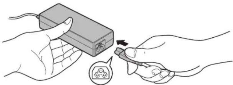 TOSHIBA Satellite L870D - Anschließen des Netzadapters - 3