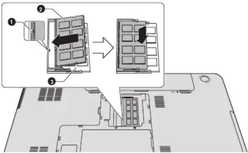 TOSHIBA Satellite L870D - Speichermodule einsetzen - 2
