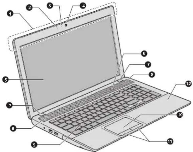 TOSHIBA Satellite L870D - Vorderseite mit geöffnetem Bildschirm - 1