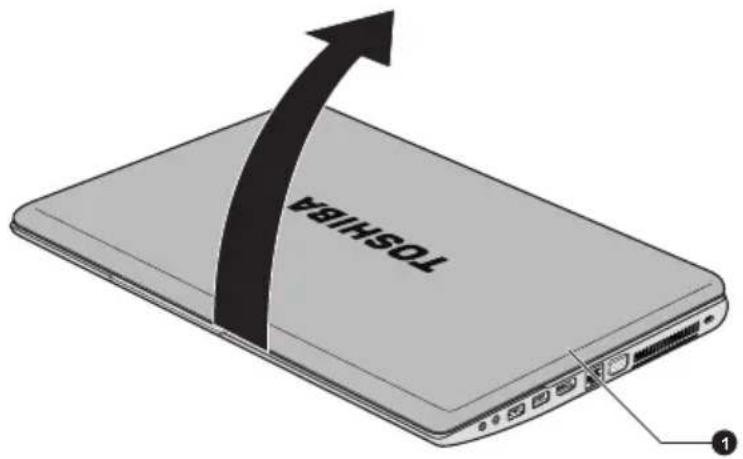 TOSHIBA Satellite L870D - Öffnen des Bildschirms - 1