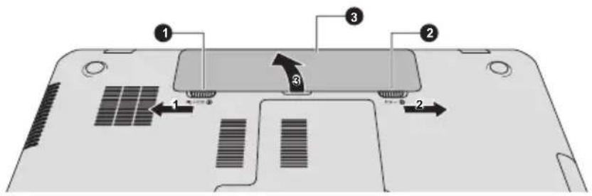 TOSHIBA Satellite L70D - Entfernen des Akkus - 1