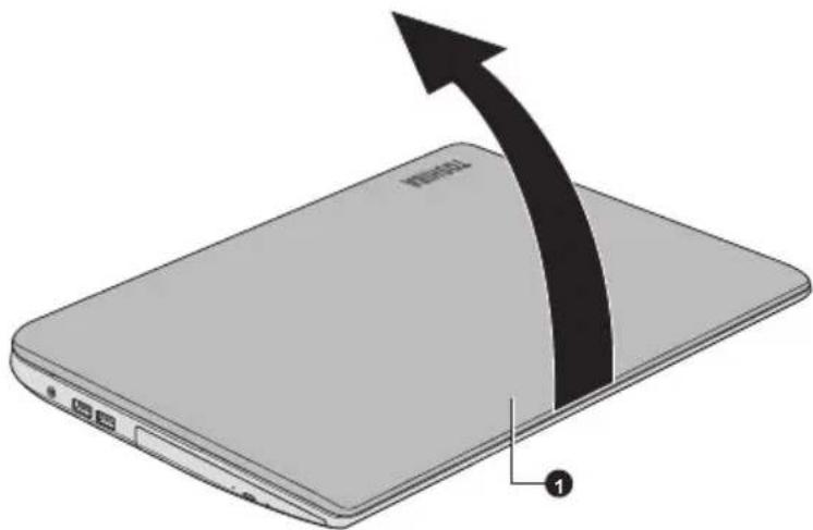 TOSHIBA Satellite L70D - Öffnen des Bildschirms - 1