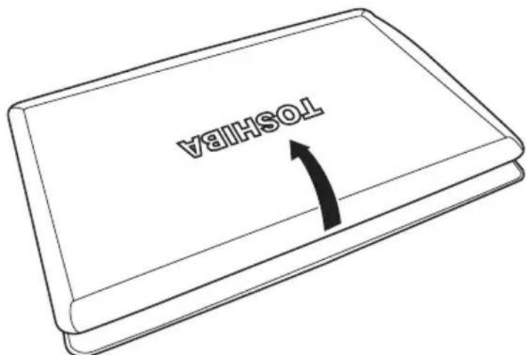 TOSHIBA Satellite L550D - Öffnen des Bildschirms - 1