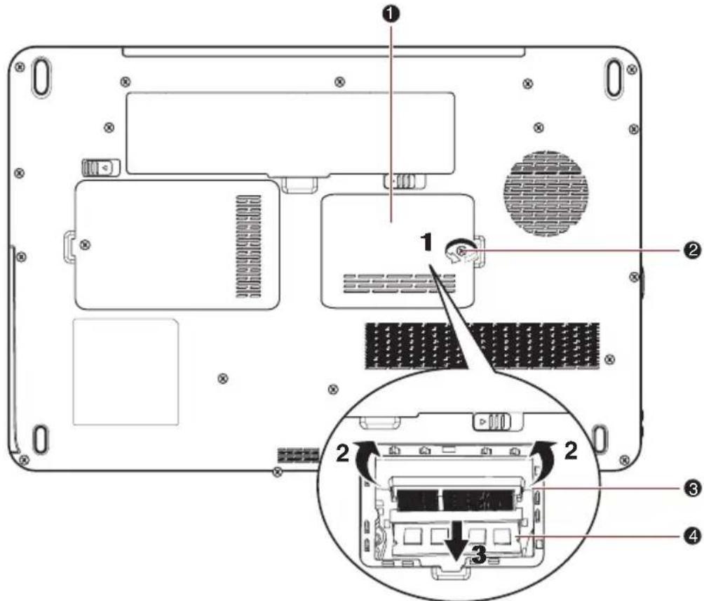 TOSHIBA Satellite L550D - Speichermodule einsetzen - 1