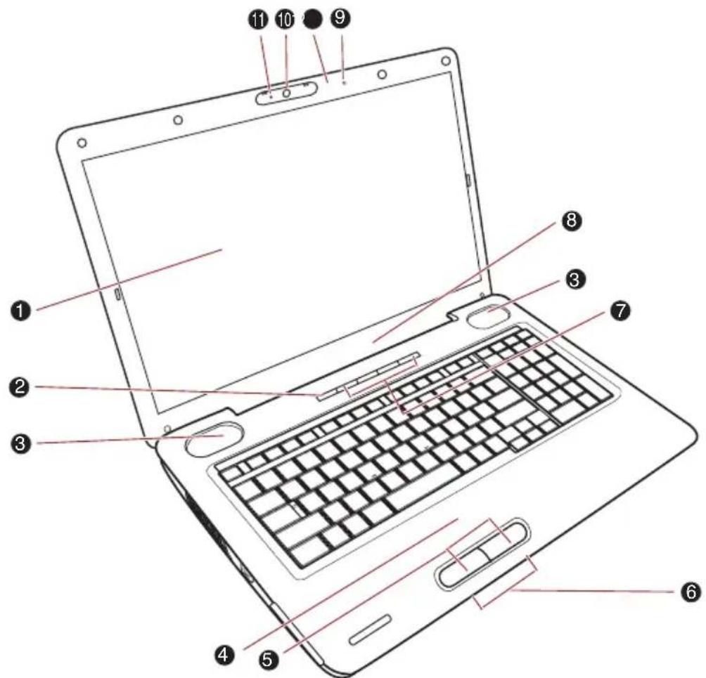 TOSHIBA Satellite L550D - Vorderseite mit offenem Bildschirm - 1