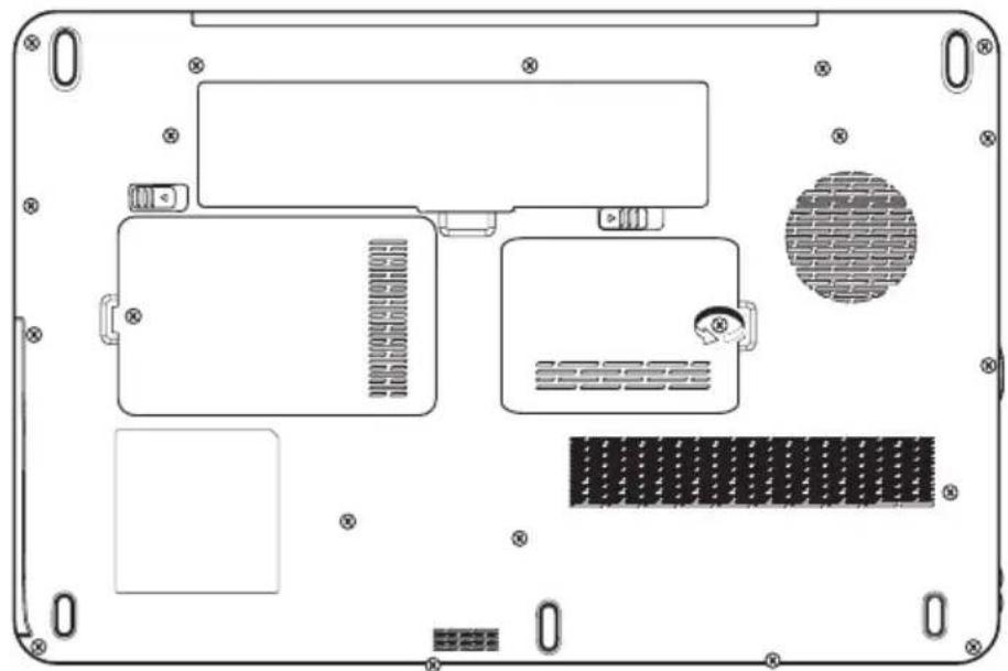 TOSHIBA Satellite L550D - Abbildung 8-2 Speichermodul-Abdeckung entfernen - 4