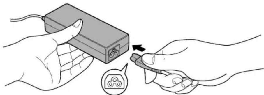 TOSHIBA Satellite L550D - Anschließen des Netzadapters - 3