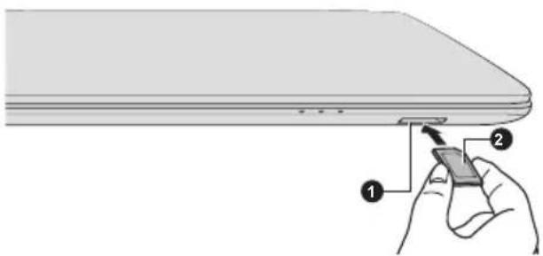TOSHIBA Satellite S70t-A - Einsetzen von Speichermedien - 1
