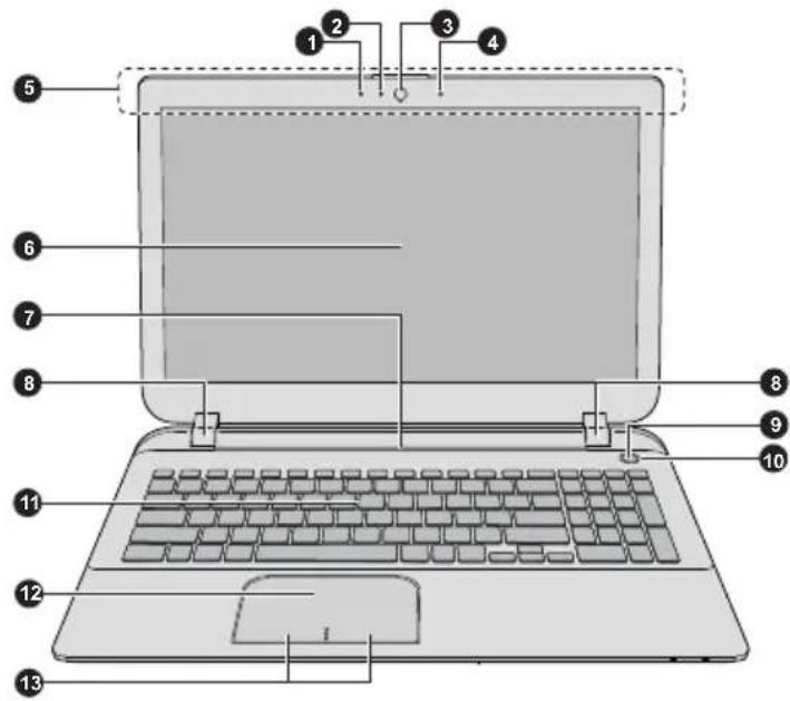 TOSHIBA Satellite S50-B - Vorderseite mit geöffnetem Bildschirm - 1