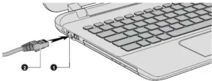 TOSHIBA Satellite S50-B - Anschließen des LAN-Kabels - 2