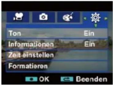 TOSHIBA Camileo h20 - Menü-Einstellungen - 1