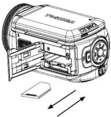 TOSHIBA Camileo h20 - Einsetzen und Entnehmen einer SD-Speicherkarte (Optional) - 1