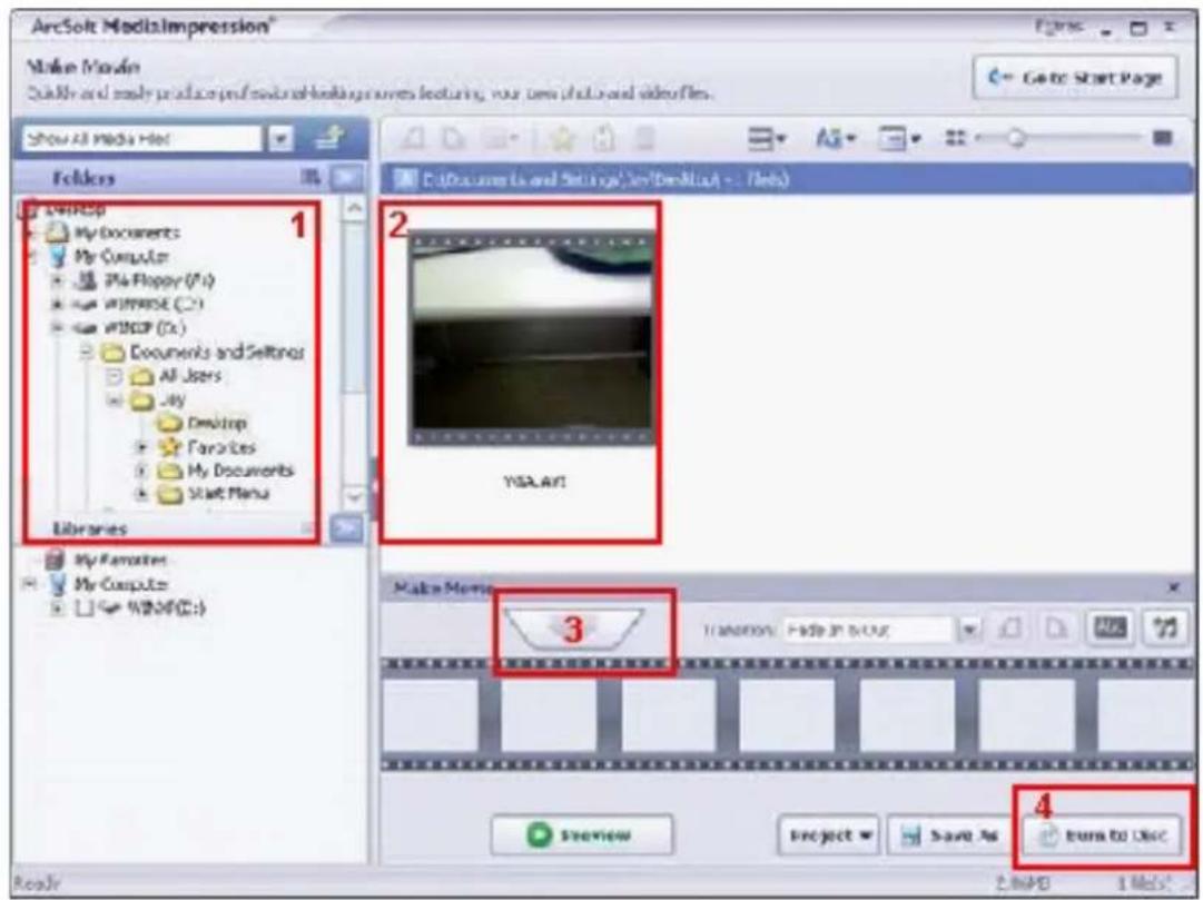 TOSHIBA Camileo h20 - Brennen des aufgenommenen Clips auf DVD - 2