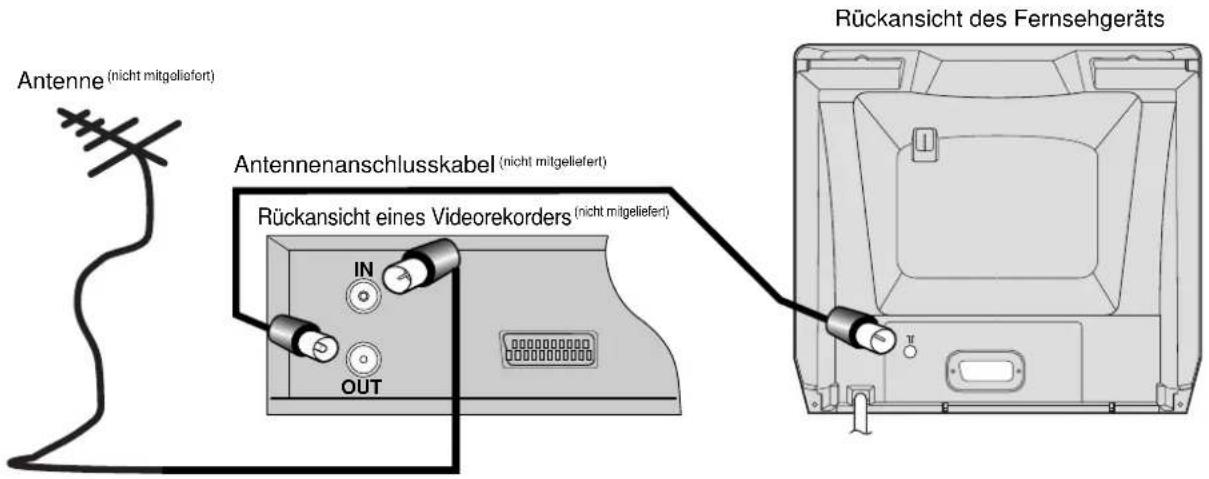 TOSHIBA 14N31D - Anschließen einer Antenne oder eines Videorekorders - 2