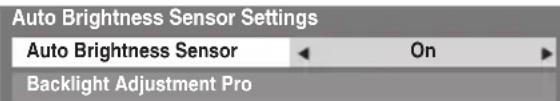 TOSHIBA 55SV685D - Auto Brightness Sensor Settings - 1