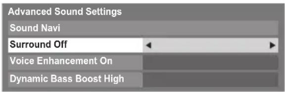 TOSHIBA 46RV733 - Surround Settings - 1