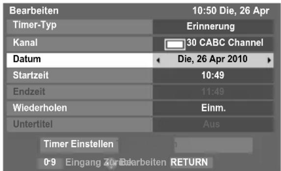 TOSHIBA 46MV732 - Timer Programme – nur digital - 2