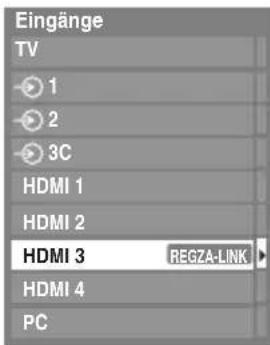 TOSHIBA 42XV636D - Auswahl der REGZA-LINK-Eingangssignalquelle - 1