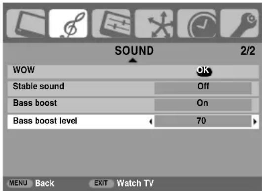 TOSHIBA 42CV500PG - Bass boost - 1