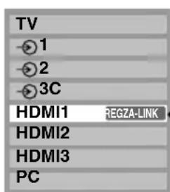 TOSHIBA 37CV501 - REGZA-LINK input source selection - 1