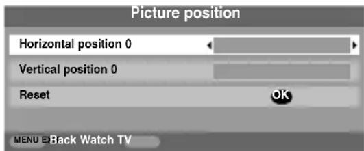 TOSHIBA 37CV501 - Picture position - 2