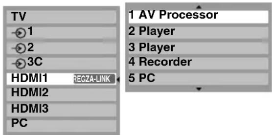 TOSHIBA 37CV500PG - REGZA-LINK input source selection - 1