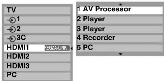 TOSHIBA 32XV555D - Auswahl der REGZA-LINK-Eingangssignalquelle - 1