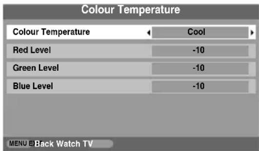 TOSHIBA 32CV500PG - Colour temperature - 1