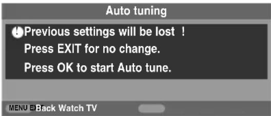 TOSHIBA 32CV500PG - Press ▼ to highlight Auto tuning, then press OK. - 1