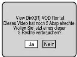 TOSHIBA 26DV615DG - Wiedergabe von DivX® VOD-Inhalten - 1