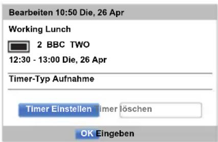 TOSHIBA 42M7453 - Eine Sendung mit dem Informationsbildschirm programmieren: - 2
