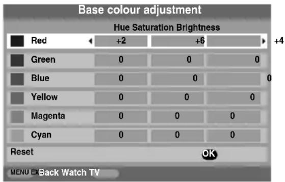TOSHIBA 42CV505D - Base colour adjustment - 1
