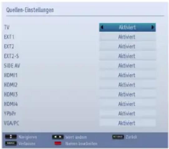 TOSHIBA 40T5445 - Konfiguration der Quelleneinstellungen - 1