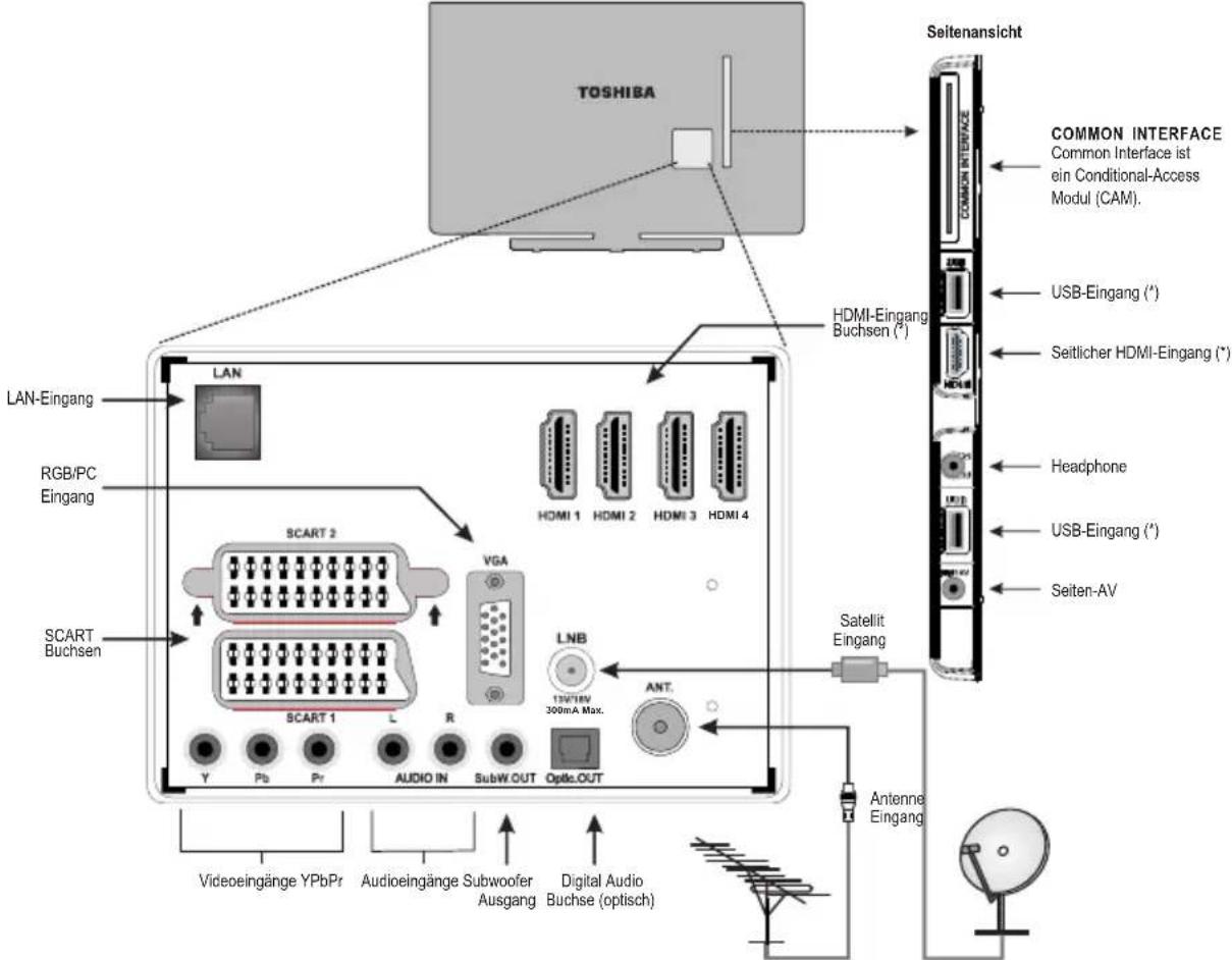 TOSHIBA 40T5445 - Anschließen von externen Geräten - 1